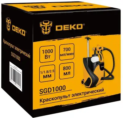Краскопульт Deko SGD1000 1000Вт бак:800мл 0 700 мл/мин