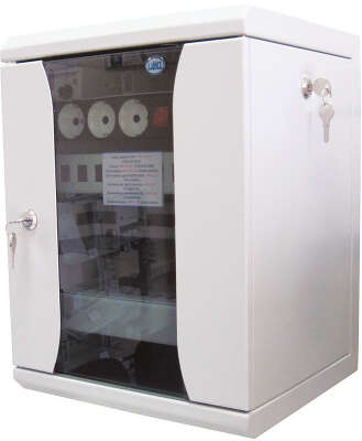 Шкаф коммутационный ЦМО (ШРН-8.255-10) настенный 8U 320x305мм пер.дв.стекл серый 255мм 8.1кг 180град. 420мм