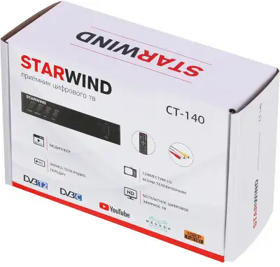 Цифровая ТВ-приставка Starwind CT-140 черный