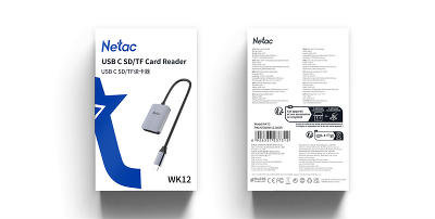 Кардридер Netac Flash card reader WK12, USB3.0 Type-C to mSD/SD (repl. NT09WK12-30GR)