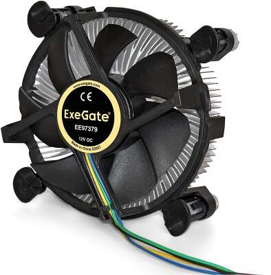 Вентилятор Exegate Кулер ExeGate EE97379 (Al, LGA775/1150/1151/1155/1156/1200, TDP 65W, Fan 92mm, 2400RPM, Hydro bearing, 4pin, 23db, 175г, на защелках, с термопастой, Retail box) (116481)