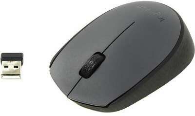 Мышь беспроводная Logitech M170 Gray |910-004642| серая, оптическая, 1000dpi, 2.4 GHz, USB-ресивер, (062887) {10}