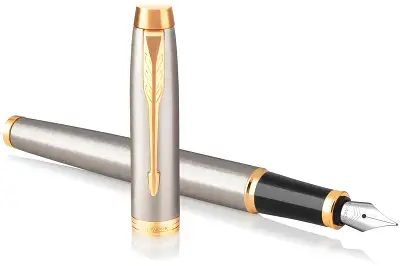 Ручка перьев. Parker IM Core F321 (1931649) Brushed Metal GT F сталь нержавеющая подар.кор.