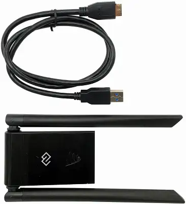 Адаптер Wi-Fi DIGMA DWA-AC13002E, 802.11a/b/g/n/ac, 2.4 / 5 ГГц, до 867 Мбит/с, USB, внешних антенн: 2