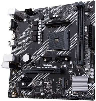 ASUS PRIME A520M-K (Socket AM4, mATX, 2xDDR4(64GB),  VGA/HDMI 2.1, 1xPCIe 3.0x16/2xPCIe 3.0, 1xLAN, 4xSATA 6Gb/s, 1xM.2, 4xUSB 3.2, 2xUSB 2.0, 1xPS/2)