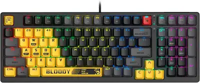 Клавиатура A4Tech S98 Sports механическая желтый/серый USB for gamer LED (S98 SPORTS LIME BLMS RED PLUS) кабель 1.8м