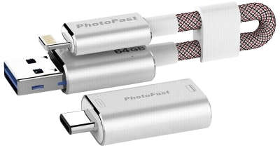 Модуль памяти PhotoFast MemoriesCable Gen.3 64 ГБ Lightning/USB-C, Silver [MCG3U3R64GBAD]