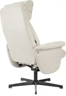 Кресло для дома Бюрократ _Baron с пуфом бежевый металл черный крестов. (_BARON/BEIGE)