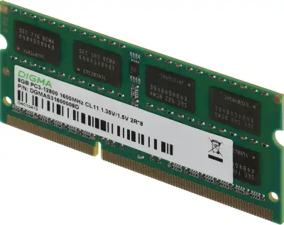 Память DDR3 8GB 1600MHz Digma DGMAS31600008D RTL PC3-12800 CL11 SO-DIMM 204-pin 1.35В dual rank Ret