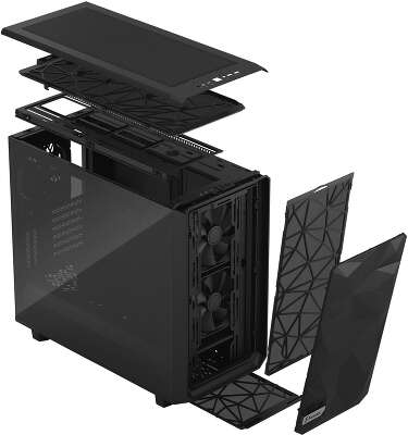 Корпус Fractal Design Meshify 2 Compact Lite, черный, ATX, Без БП (FD-C-MEL2C-03)