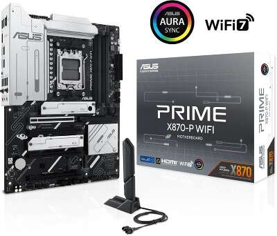 Материнская плата ASUS PRIME X870-P WIFI AM5 ATX 4xDDR5 4xPCIEx16 4xM.2 2xUSB-C HDMI 2.5GLAN Wi-Fi 7