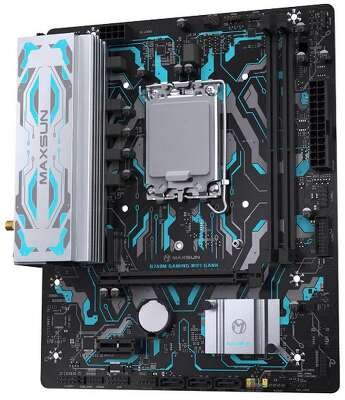 Материнская плата Maxsun MS-B760M GAMING WIFI GANK V1/V2 B760, LGA1700, 2*DDR5, 1*PCIEx16, 1*PCIEx1, 1*M.2, 4*USB3.2Gen1, 6*USB2.0, 3*SATA3.0, 1G, VGA, HDMI, M-ATX, RTL