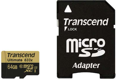 Карта памяти 64 Гб Micro SDHC Transcend Ultimate Class 10 UHS-I U3 [TS64GUSDU3]