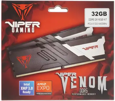 Набор памяти DDR5 DIMM 2*16Gb DDR6400 Patriot Memory Viper Venom (PVV532G640C32K)