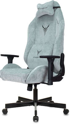 Кресло игровое Knight N1 Fabric серо-голубой Light-28 с подголов. крестов. металл
