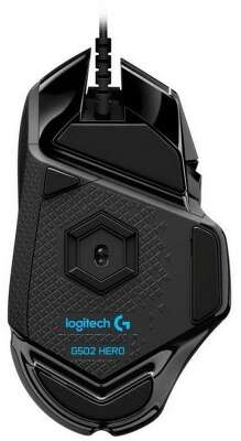 Мышь игровая Logitech G502 Hero16K черная, оптическая (Hero25K) , 100-25600dpi, 1мс, USB 2.1м, 11 кнопок (2 механика), RGB подсветка, утяжелители, под правую руку