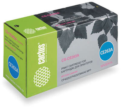 Картридж лазерный Cactus CS-CE263A CE263A пурпурный (11000стр.) для HP LJ CP4025/CP4525/CM4540