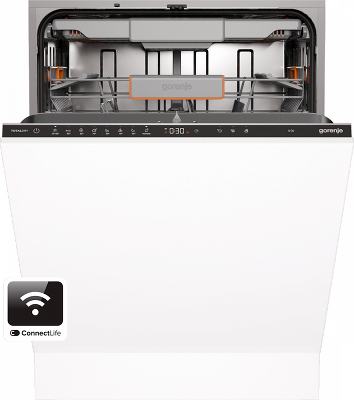 Посудомоечная машина Gorenje/ Посудомоечная машина Gorenje, встраиваемая, 16 комплектов, 3 корзины, инверторный мотор, отсрочка старта, Wi-Fi управление, сенсорное управление, полный AquaStop, сенсор уровня воды, энергоэффективность А+++, уровень шума 42 