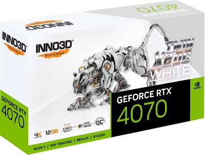 Видеокарта Inno3D NVIDIA nVidia GeForce RTX 4070 TWIN X2 OC WHITE 12Gb DDR6X PCI-E HDMI, 3DP