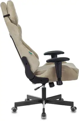 Кресло игровое Zombie VIKING KNIGHT Fabric песочный Light-21 с подголов. крестов. металл