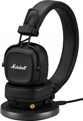Гарнитура накладные Marshall Major IV черный беспроводные bluetooth оголовье (MAJOR IV BLACK)