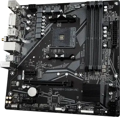 Материнская плата Gigabyte A520M DS3H AC Soc-AM4 AMD A520 4xDDR4 mATX AC`97 8ch(7.1) GbLAN RAID+HDMI+DP