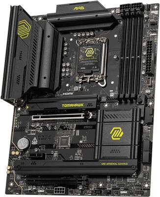 Материнская плата MSI MAG B860 TOMAHAWK WIFI B860, LGA1851, 4*DDR5, 2*PCIEx16, 1*PCIEx1, 3*M.2, 3*TypeC, 4*USB3.2Gen2, 2*USB3.2Gen1, 8*USB2.0, 4*SATA3.0, 5G, Type-C(DP), DP, HDMI, ATX, RTL
