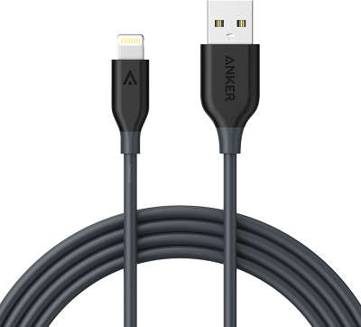 Кабель Anker PowerLine USB to Lightning Cable, 1.8 м, кевлар, серый [A8112H11]