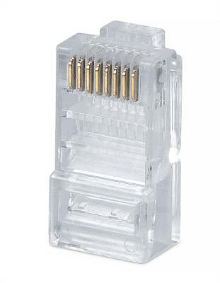 Коннектор RJ-45 под витую пару, категория 5e 8P8C Cabeus 8P8C Коннектор RJ-45 под витую пару, категория 5e, универсальный, для проводников с толщ. по изол. до 1,05 мм